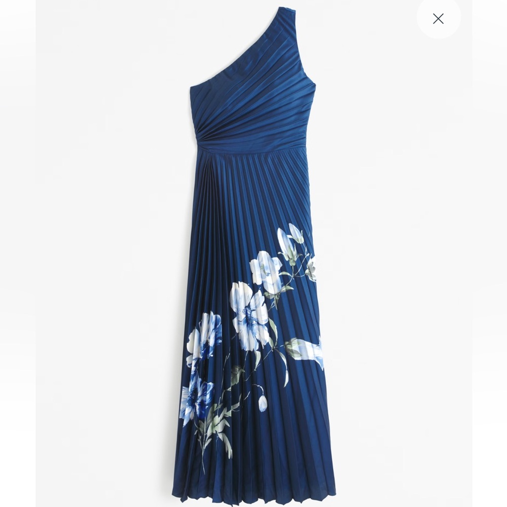 Abercrombie & Fitch Giselle Pleated One-Shoulder Maxi Dress